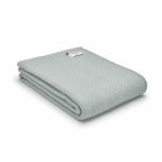 Pure New Wool Fishbone Throw in Duck Egg