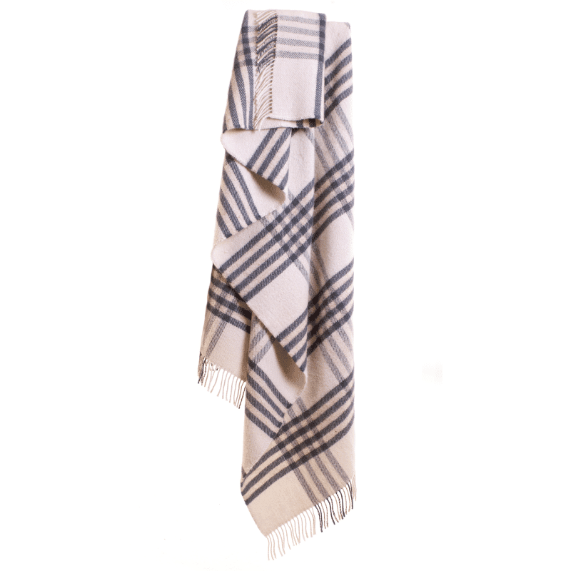 Extra Large Hex Check Blue Throw
