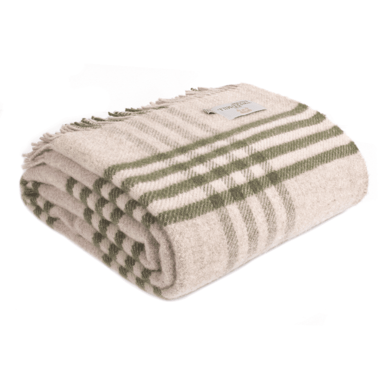 Extra Large Hex Check Olive Throw