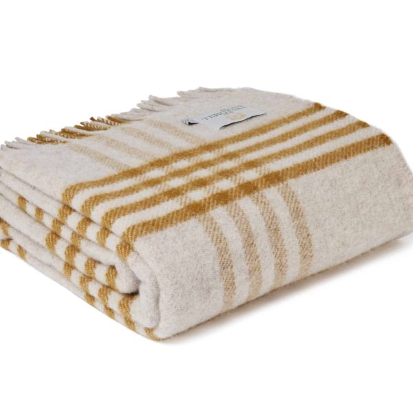 Extra Large Hex Check Mustard Throw