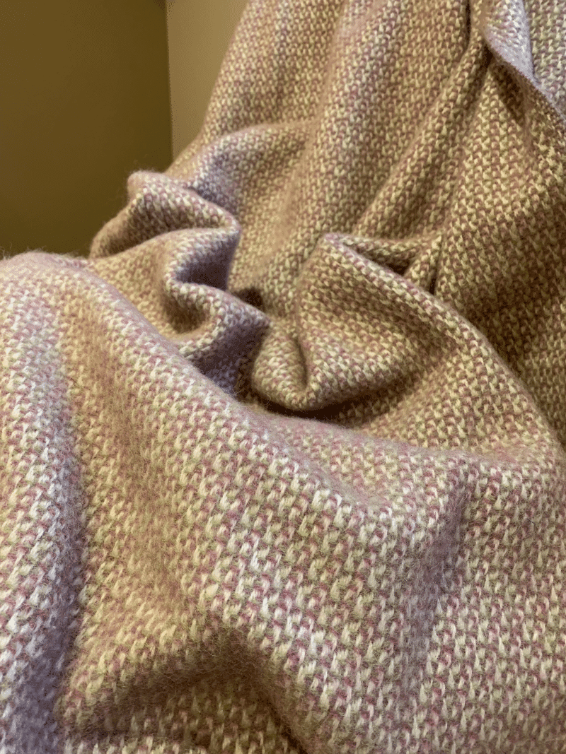 Pure New Wool Illusion Throw in Raspberry