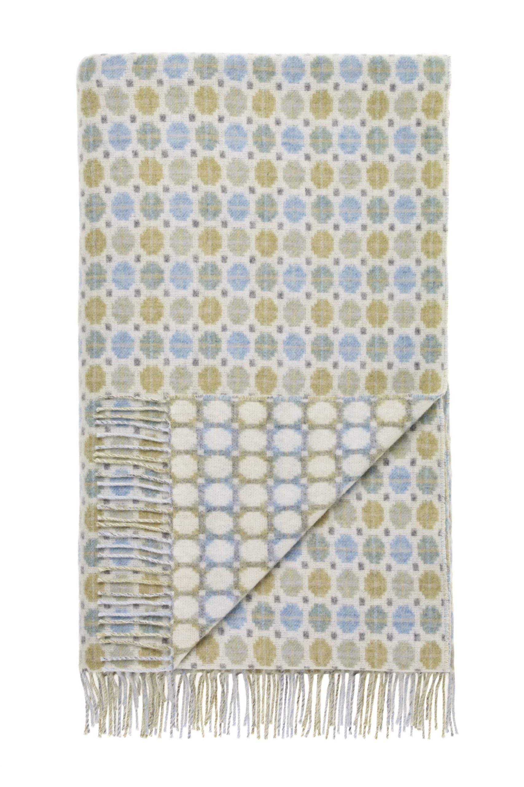 Milan Blue Lambswool Throw