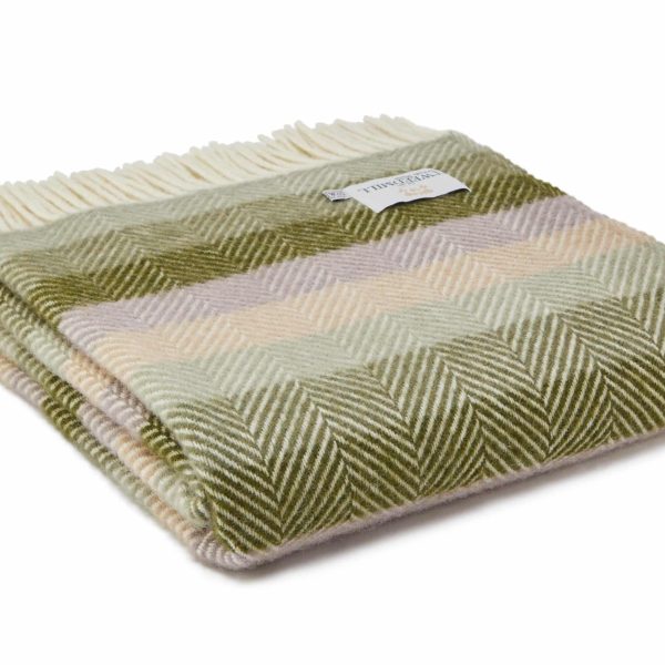 Stripe Pure New Wool Throw Botanical