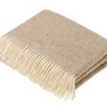Extra Large Herringbone Pure Wool Throw in Natural