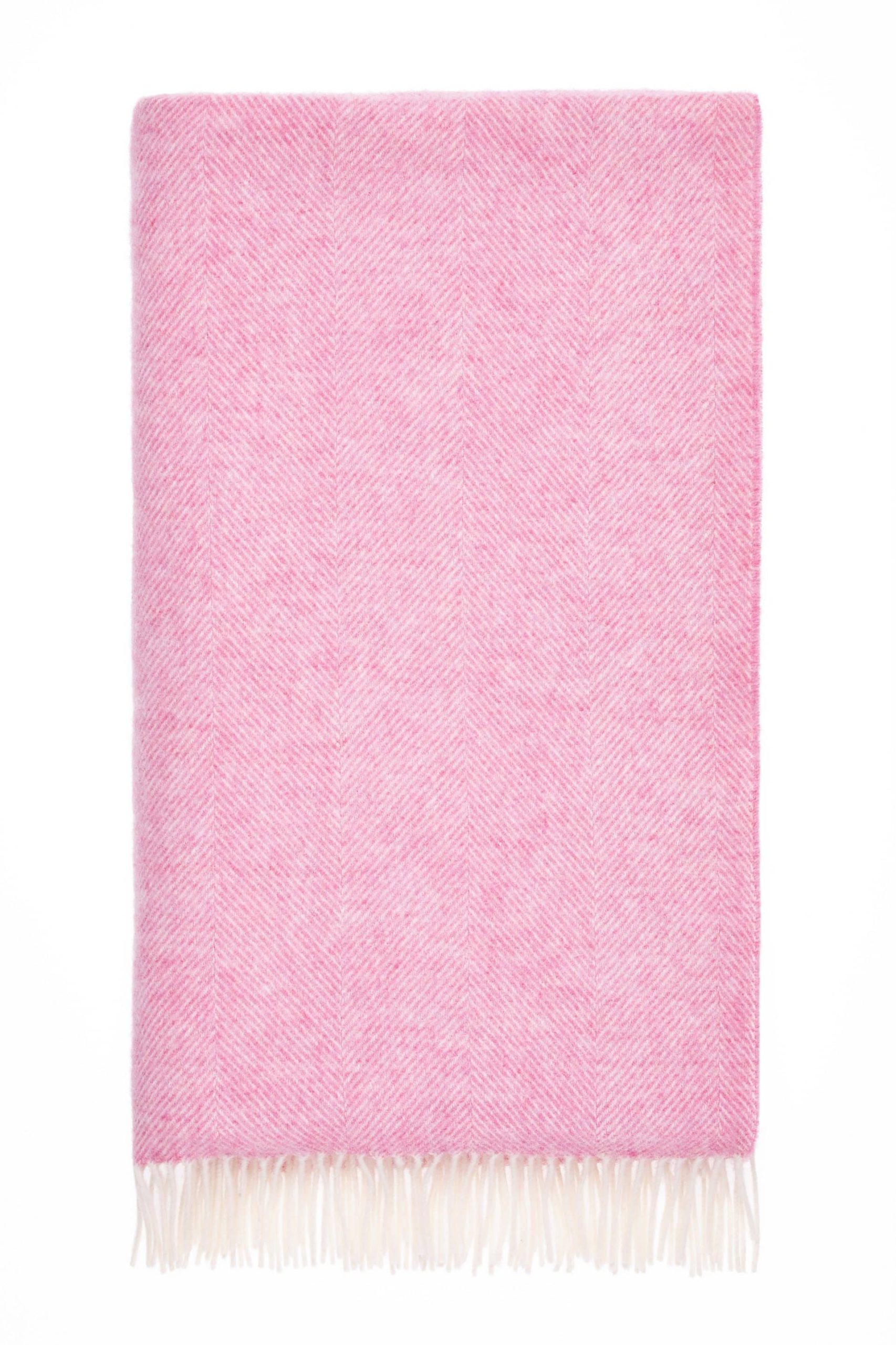 Herringbone Throw in Pale Pink