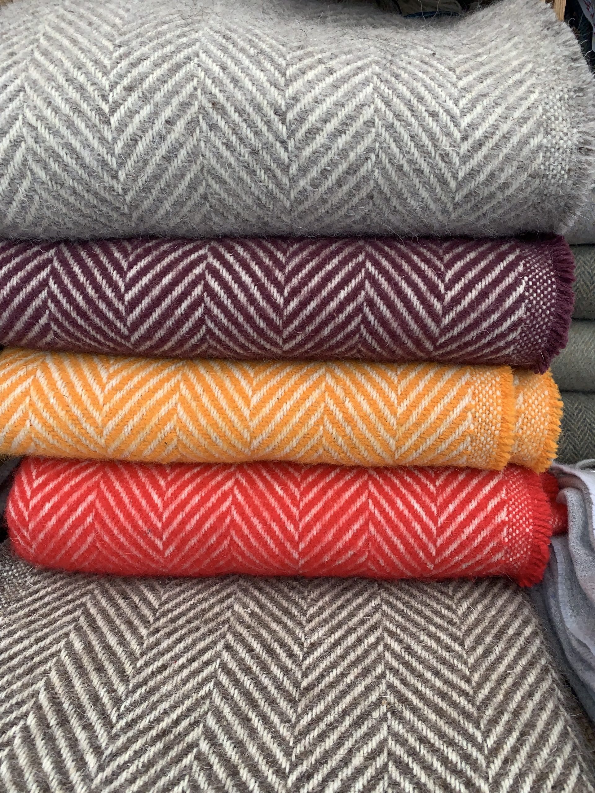 Large Recycled Chevron Wool Throws