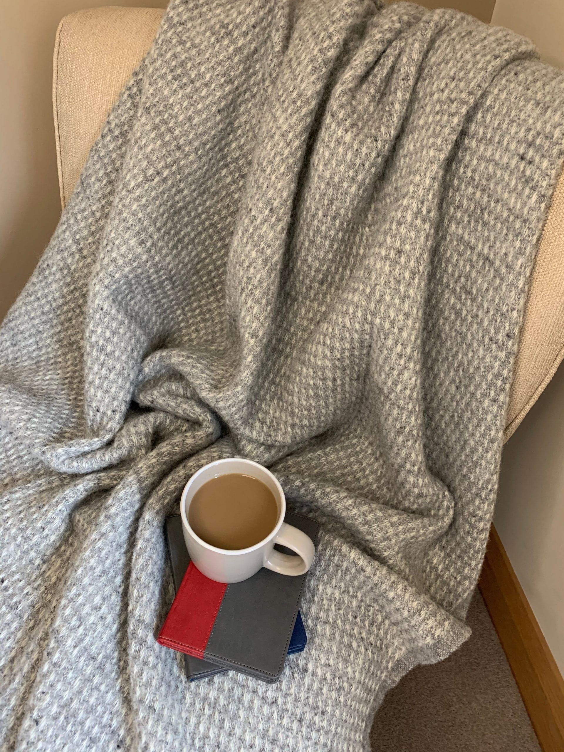 Extra Large Grey Waffle Throw