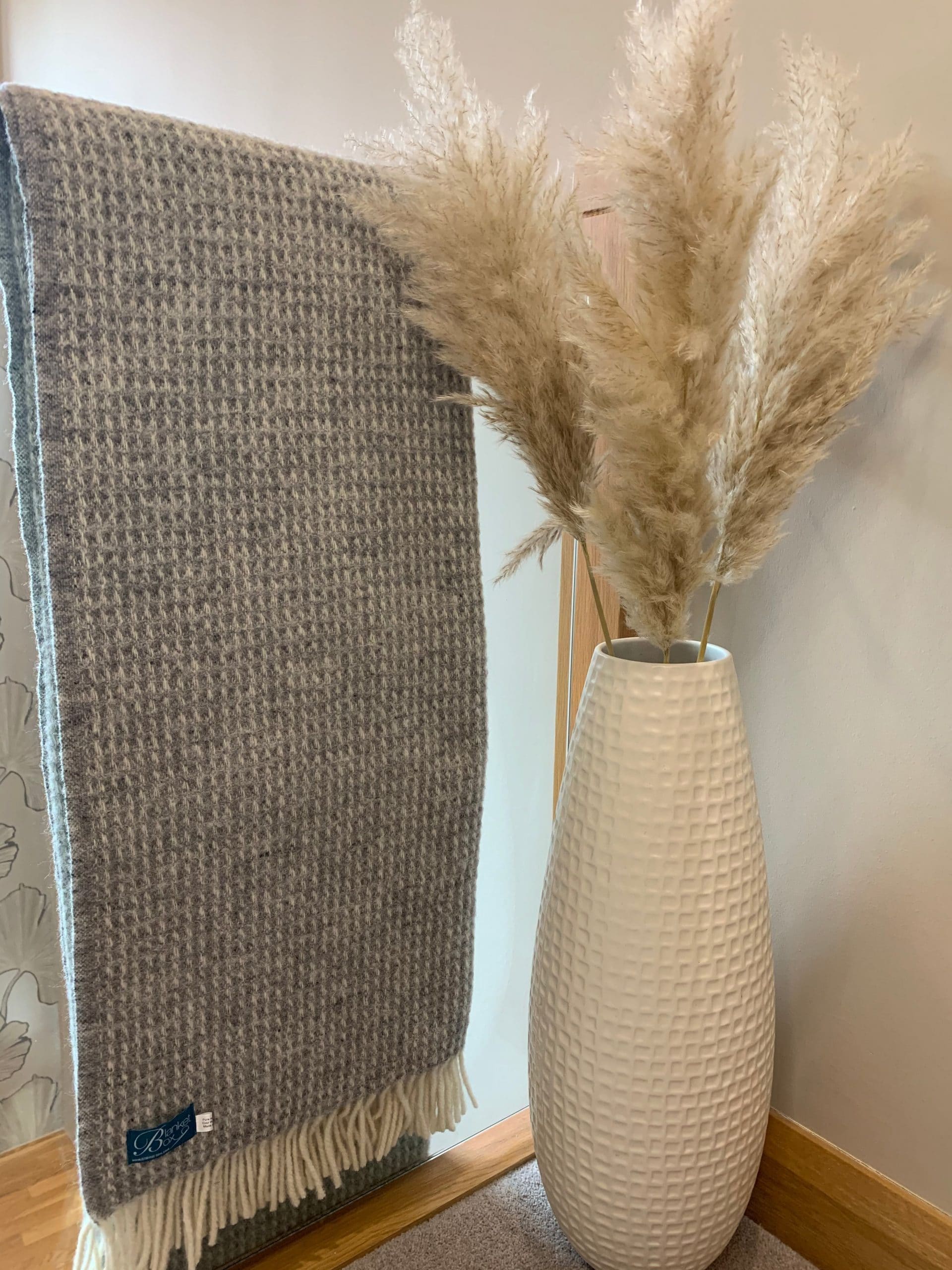 Extra Large Grey Waffle Throw