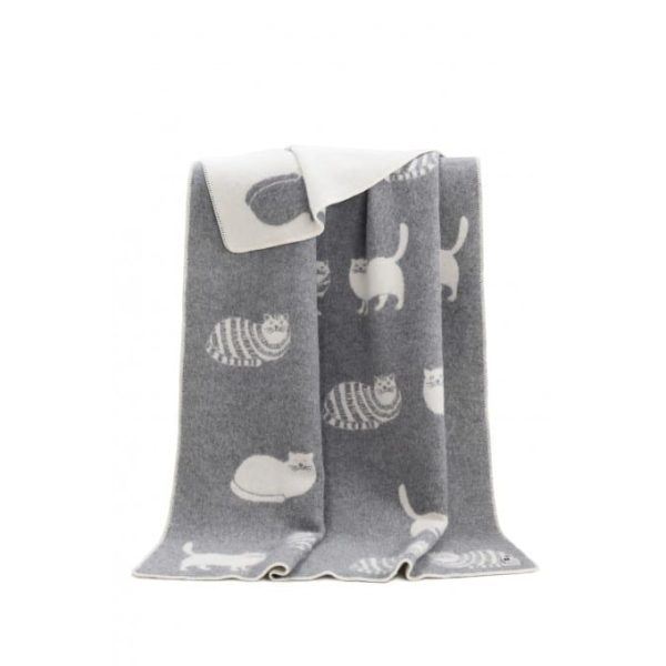 Pure New Wool Cat Themed Reversible Blanket