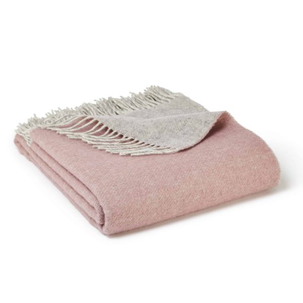 Pure New Wool Dartmoor Throw in Sunken Pink