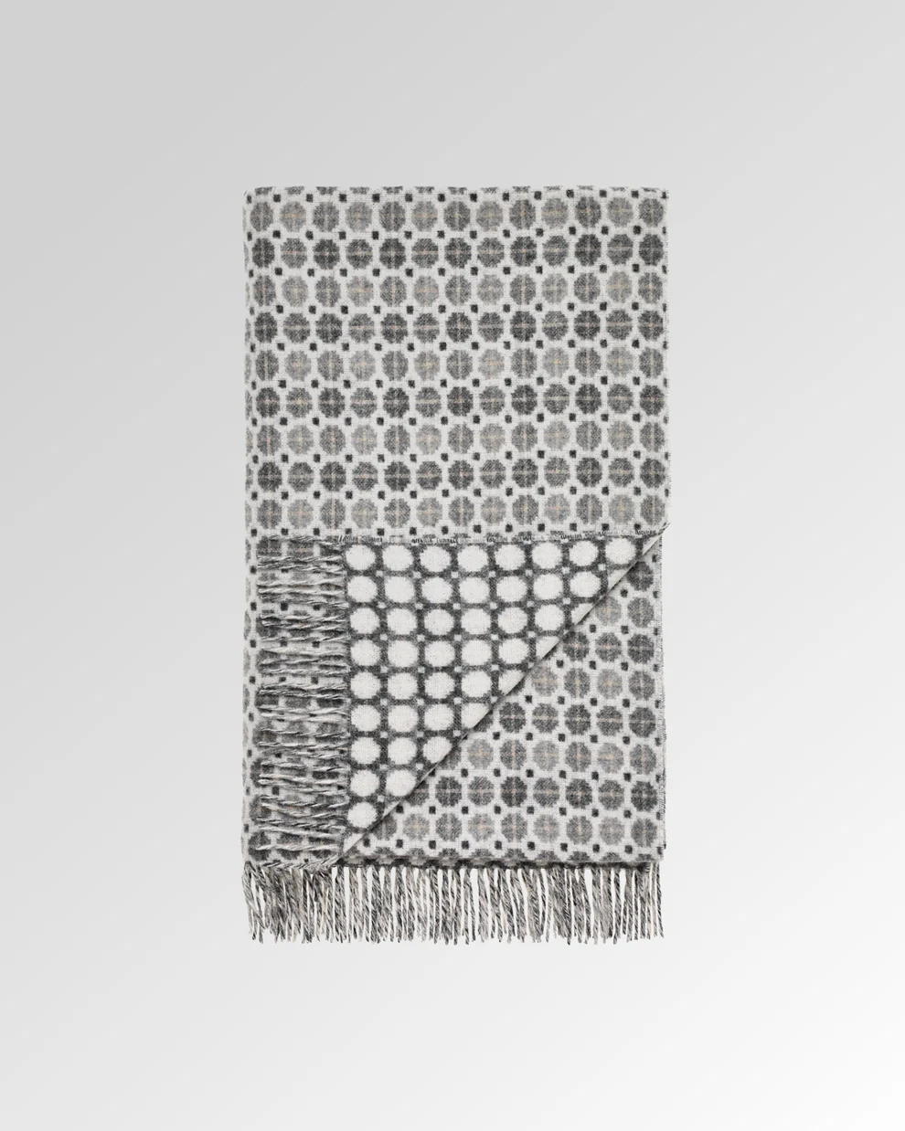 Milan Grey Lambswool Throw by Bronte