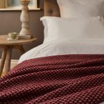 Pure New Wool Twill Throw in Chilli Red- Large size