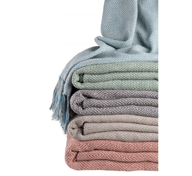 Souk Geometric Hand Woven Throw In Sky Blue