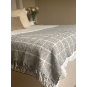 Chequered Check Throw In Grey