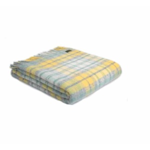 Cottage Style Throw in Grey, Yellow and Ocean Blue