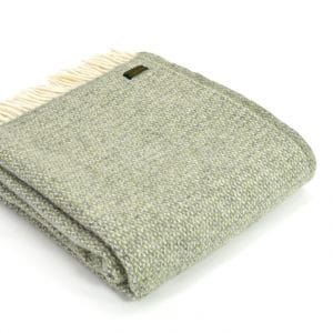 Pure New Wool Illusion Throw in Green and Grey